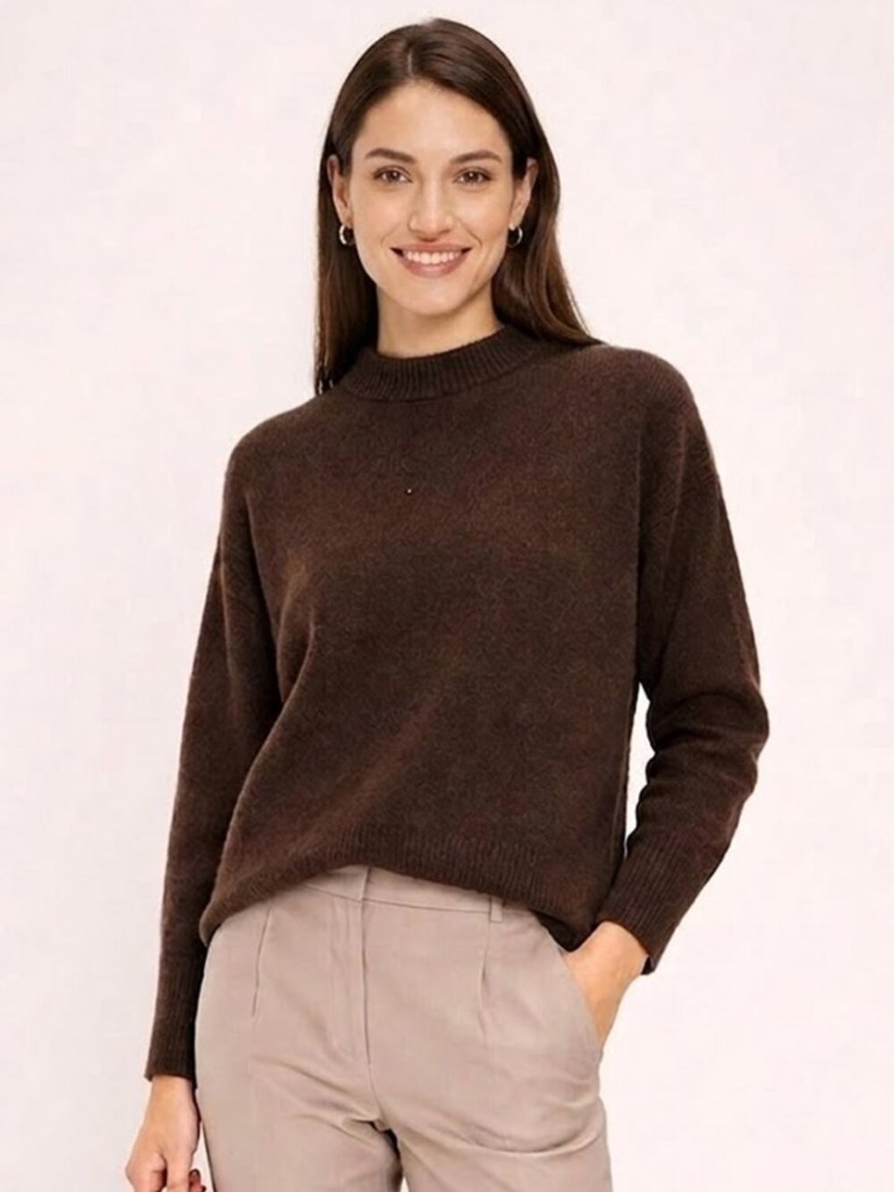 Rails Miranda Cashmere Silk Sweater Chocolate Brown